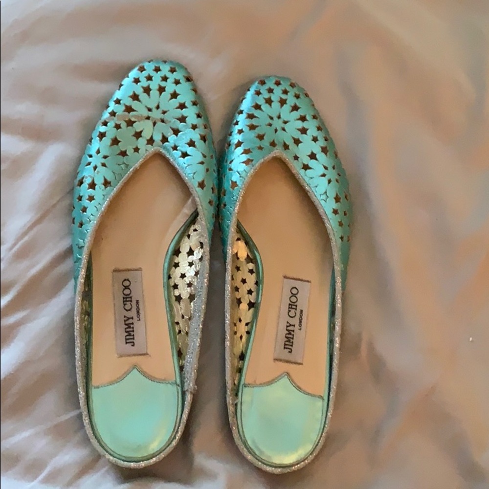 Jimmy Choo Turquoise Flats